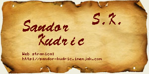 Šandor Kudrić vizit kartica